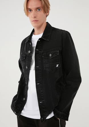 M010143-32231 Erkek Siyah Denim Ceket - 2