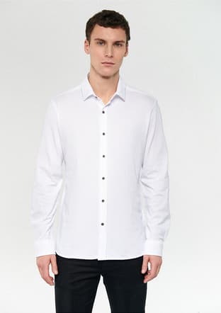 M021638-620 Erkek Beyaz Gömlek - 3