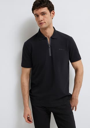M0613137-900 Erkek Siyah Polo Yaka T-shirt - 1