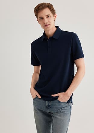M0612521-70490 Erkek Lacivert Polo Yaka T-shirt - 1
