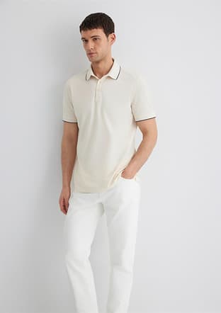M0611902-70057 Erkek Beyaz Polo Yaka T-shirt - 1