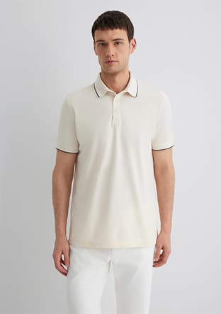 M0611902-70057 Erkek Beyaz Polo Yaka T-shirt - 2