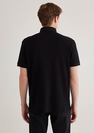 M0612521-900 Erkek Siyah Polo Yaka T-shirt - 2