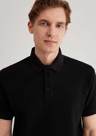 M0612521-900 Erkek Siyah Polo Yaka T-shirt - 3