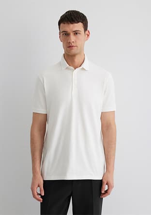 M0612011-70057 Erkek Beyaz Polo Yaka T-shirt - 2