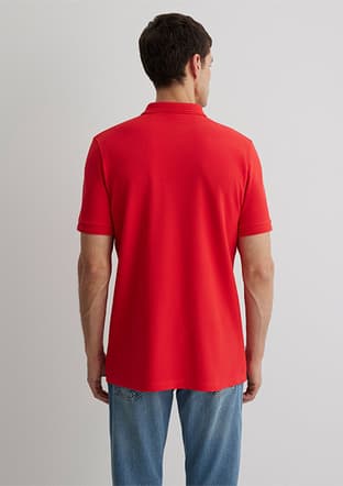 M064946-70471 Erkek Kırmızı Polo Yaka T-shirt - 3