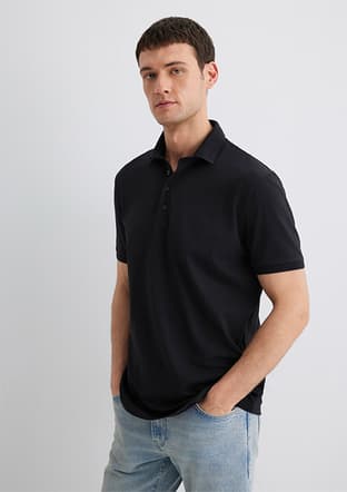 M0612011-900 Erkek Siyah Polo Yaka T-shirt - 3