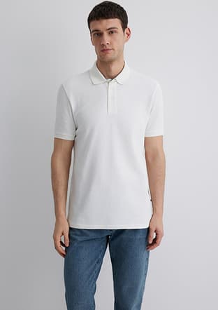 M0612534-70057 Erkek Beyaz Polo Yaka T-shirt - 2