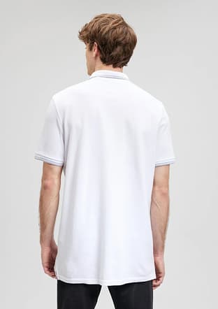M064164-27879 Erkek Beyaz Polo Yaka T-shirt - 2