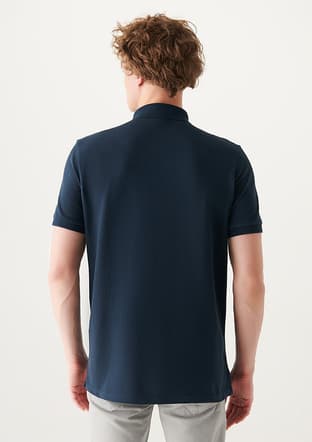 M063247-28417 Erkek Lacivert Polo Yaka T-shirt - 3
