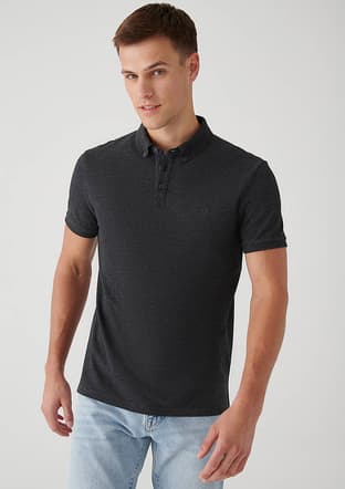 M063247-28392 Erkek Gri Polo Yaka T-shirt - 2