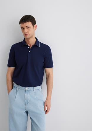 M0611902-84371 Erkek Lacivert Polo Yaka T-shirt - 1