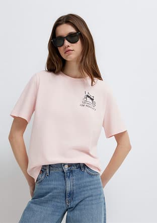 M1613727-71014 Kadın Turuncu Baskılı T-shirt - 1