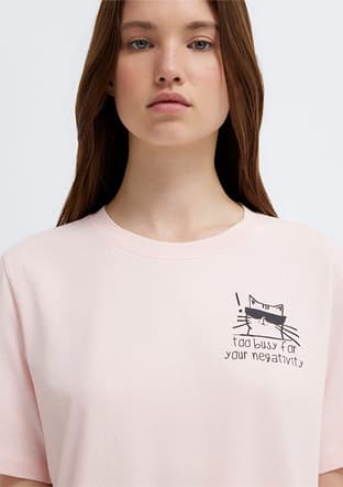 M1613727-71014 Kadın Turuncu Baskılı T-shirt - 3
