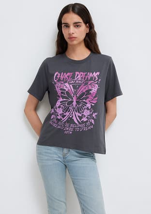 M1613720-83620 Kadın Baskılı T-Shirt - 1
