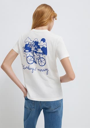 M1613740-70057 Kadın Beyaz Baskılı T-shirt - 2