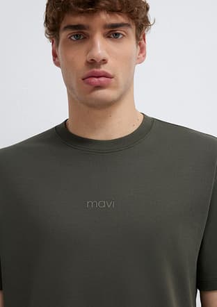 M0613102-71553 Erkek Mavi Baskılı T-shirt - 3