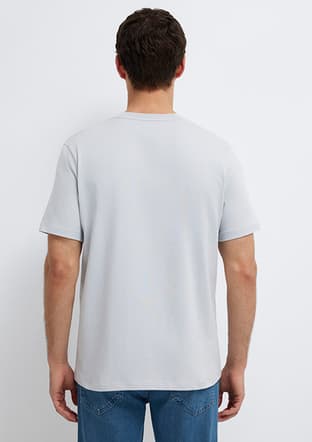 M0613135-70802 Erkek Mavi Baskılı T-shirt - 2