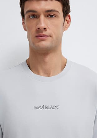 M0613135-70802 Erkek Mavi Baskılı T-shirt - 3
