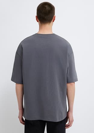 M0613188-80955 Erkek Gri Baskılı T-shirt - 2