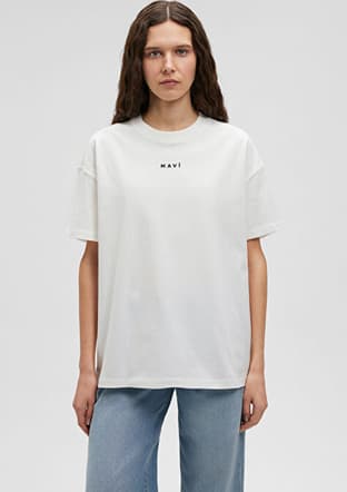 M1612518-70057 Kadın Beyaz Baskılı T-shirt - 2