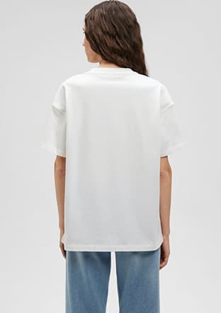M1612518-70057 Kadın Beyaz Baskılı T-shirt - 3