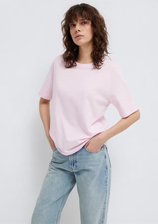 M1600955-89200 Kadın Pembe Bisiklet Yaka T-shirt - 1