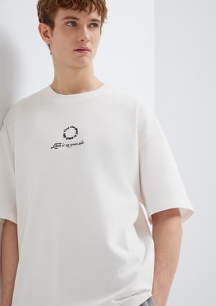 M0613183-70057 Erkek Beyaz Bisiklet Yaka T-shirt - 2