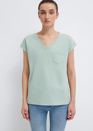 M1600961-71780 Kadın Yeşil V Yaka T-shirt - 1