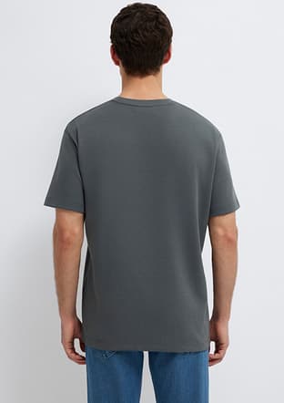 M0612731-70088 Erkek Gri Kısa Kol T-shirt - 2
