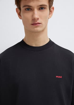 M0612216-900 Erkek Siyah Baskılı T-shirt - 3