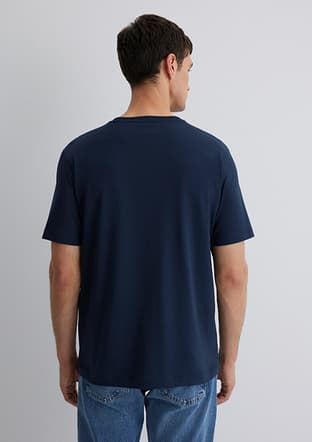 M0612990-70490 Erkek Lacivert Baskılı T-shirt - 2