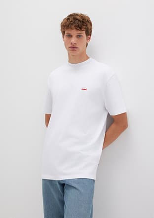 M0612216-620 Erkek Beyaz Baskılı T-shirt - 1