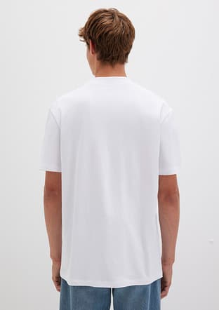 M0612216-620 Erkek Beyaz Baskılı T-shirt - 2
