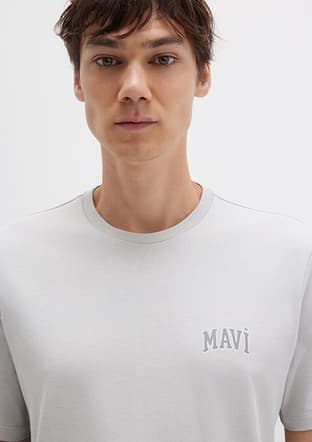 M0611714-70074 Erkek Gri Baskılı T-shirt - 3