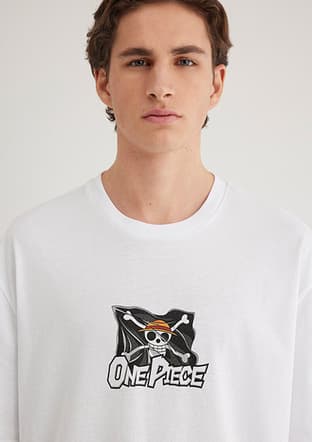 M0612563-620 Erkek Beyaz Baskılı T-shirt - 3