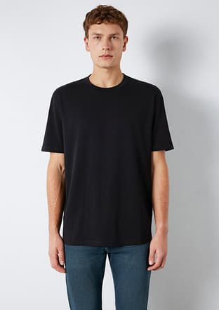 M0613199-900 Erkek Siyah Kısa Kol T-shirt - 1