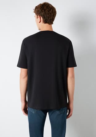 M0613199-900 Erkek Siyah Kısa Kol T-shirt - 2