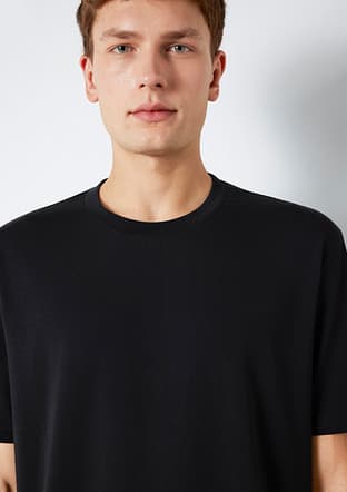 M0613199-900 Erkek Siyah Kısa Kol T-shirt - 3