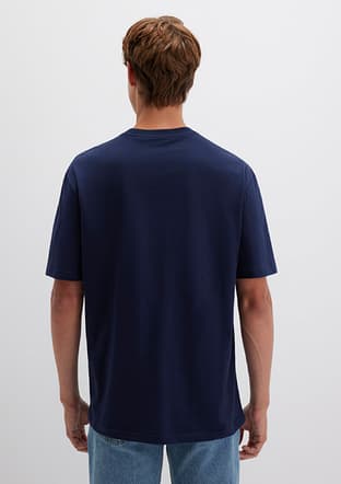 M0611711-84371 Erkek Lacivert Baskılı T-shirt - 2