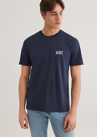 M0611714-70497 Erkek Lacivert Baskılı T-shirt - 1