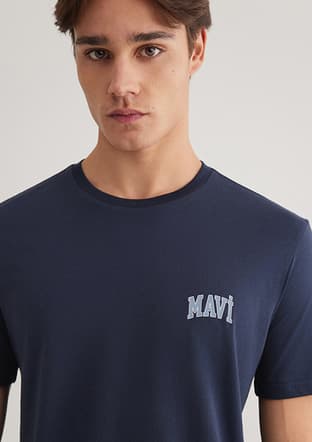 M0611714-70497 Erkek Lacivert Baskılı T-shirt - 3