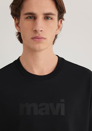 M0611807-900 Erkek Siyah Baskılı T-shirt - 3