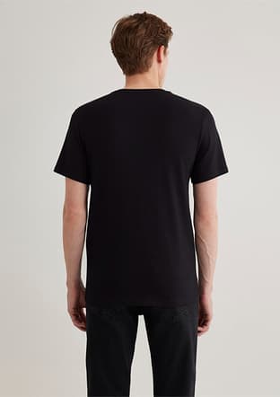 M061748-900 Erkek Siyah V Yaka T-shirt - 3