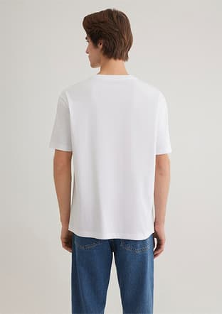 M0611745-620 Erkek Beyaz Baskılı T-shirt - 3