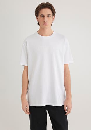M0611807-620 Erkek Beyaz Baskılı T-shirt - 1