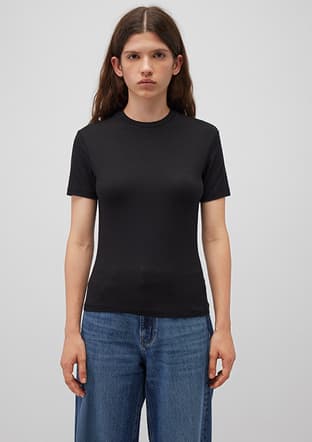 M1600963-900 Kadın Siyah Basic T-shirt - 1