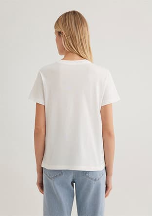 M1612956-70057 Kadın Beyaz Baskılı T-shirt - 3