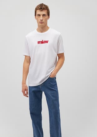 M067153-622 Erkek Beyaz Baskılı T-shirt - 2