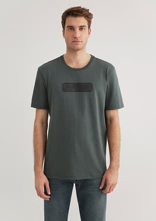 M0612528-71598 Erkek Yeşil Bisiklet Yaka T-shirt - 1